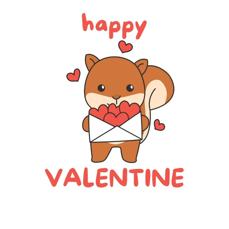 Écureuil pour la Saint-Valentin animaux mignons