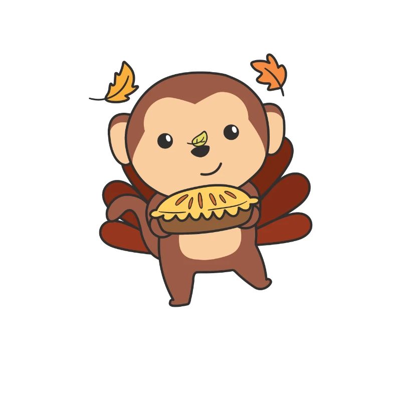 thanksgiving day outfits Truthahn Affe mit Pie