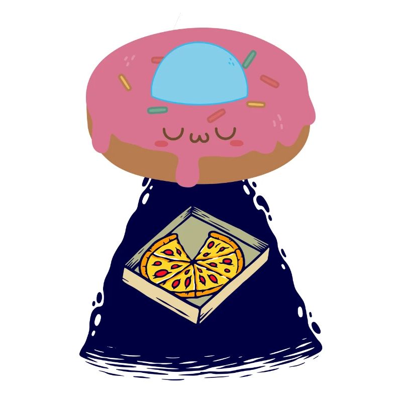 Alien eating pizza