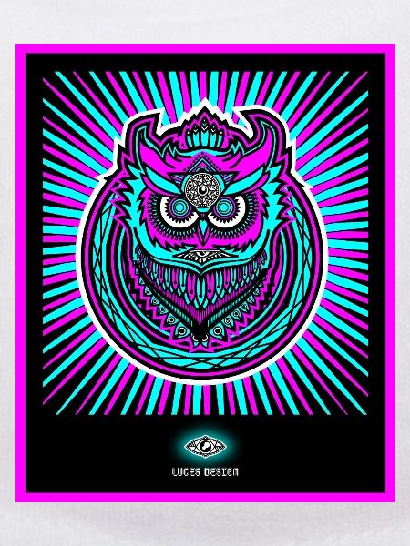 Neon Eule in strahlendem Neonpink