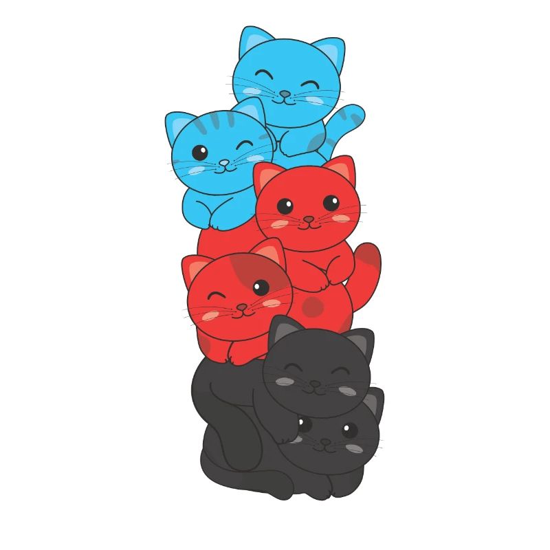 Polyamour Flag chat Pride LGBTQ mignon chat