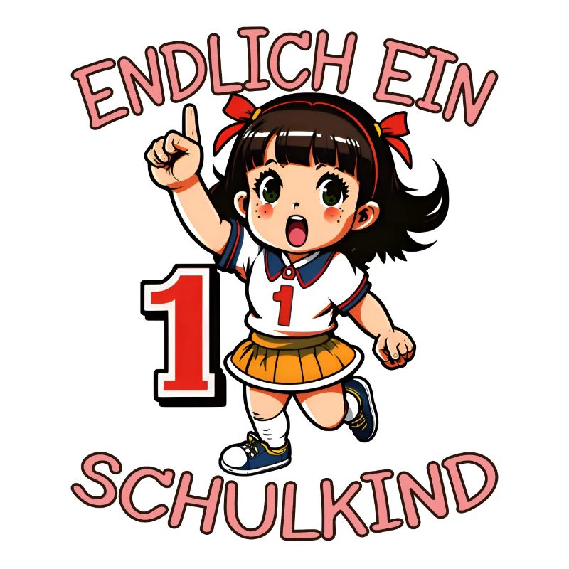 Endlich ein Schulkind Anime Mädchen