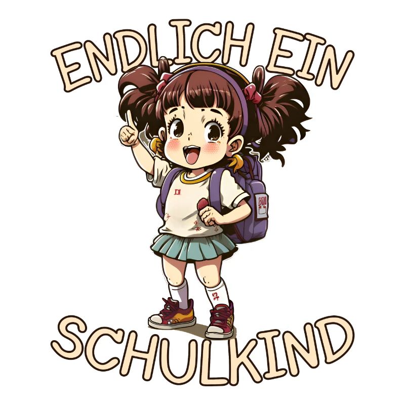 Endlich ein Schulkind Anime Mädchen