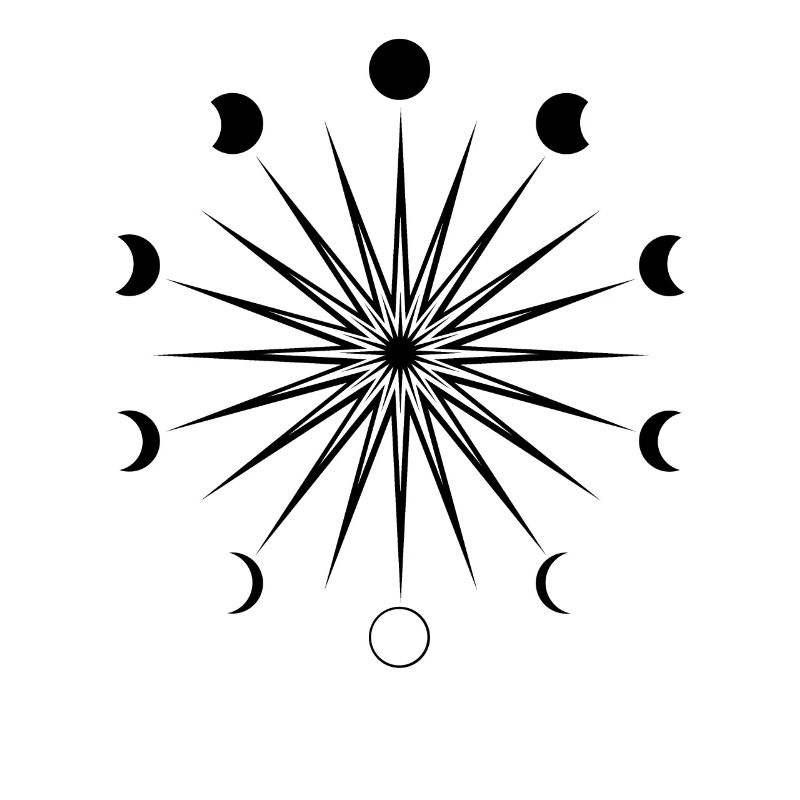 Étoile avec phases de lune - Étoiles - Lune - Graphique