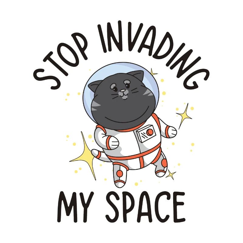 Space Purring Cat Astronaut Cat Lover Spaceship