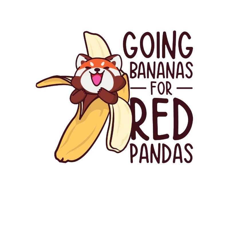 Mignon animal panda rouge banane fruit faune