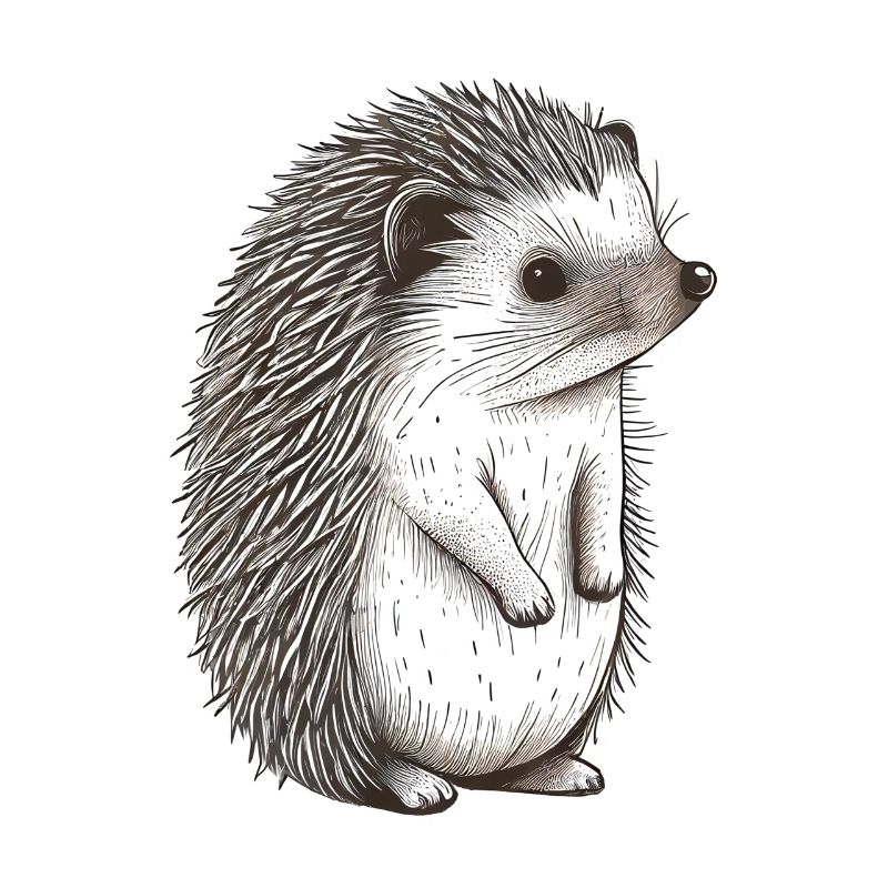 Cute vintage hedgehog