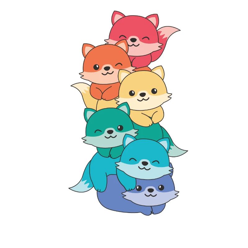 Rainbow Flag Pride LGBTQ Cute Fox Stack