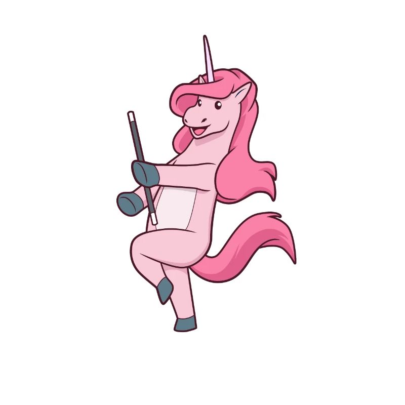 Comic Einhorn beim Twirling