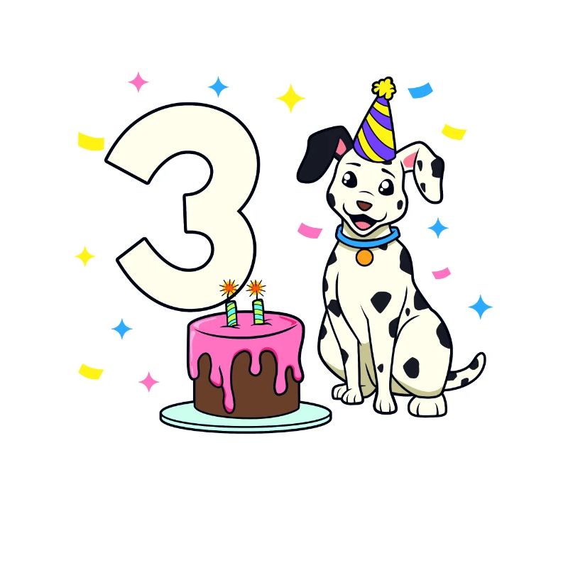 Mit Dalmatiner - Mädchen Geburtstag 3 Jahre