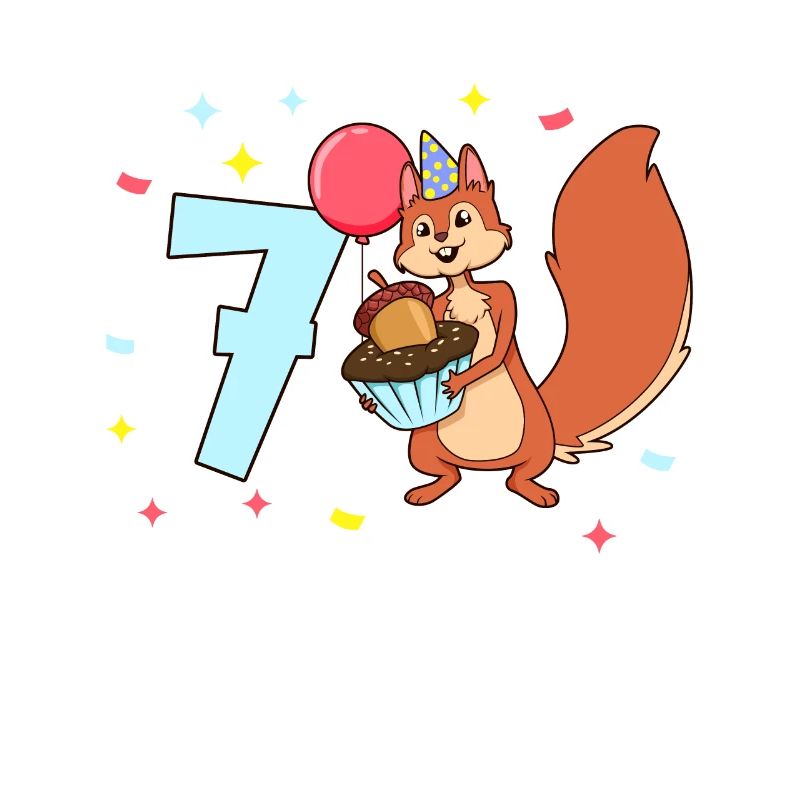 Mit Eichhörnchen - Kinder Geburtstag 7 Jahre