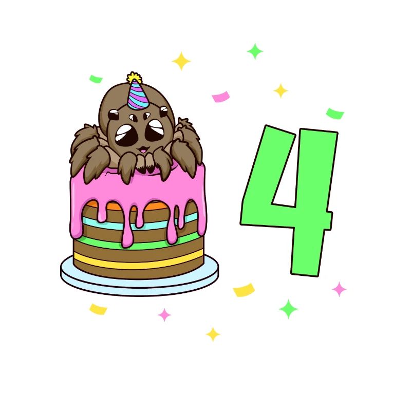 Mit Spinne - Kinder Geburtstag 4 Jahre