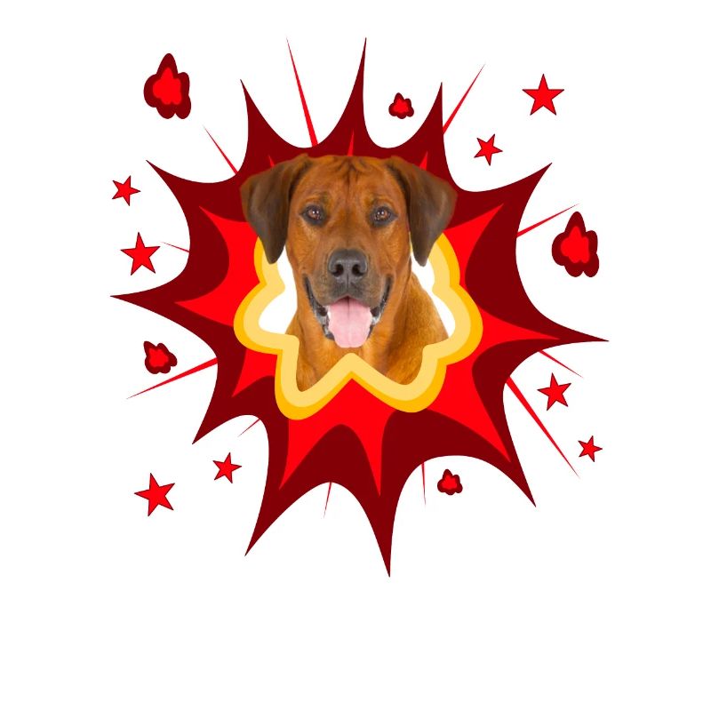Conception de chien de bande dessinée - Pow - Rhodesian Ridgeback
