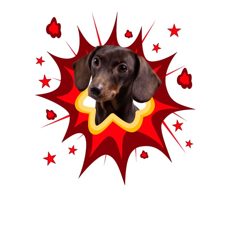 Conception de chien comique - Pow - Teckel