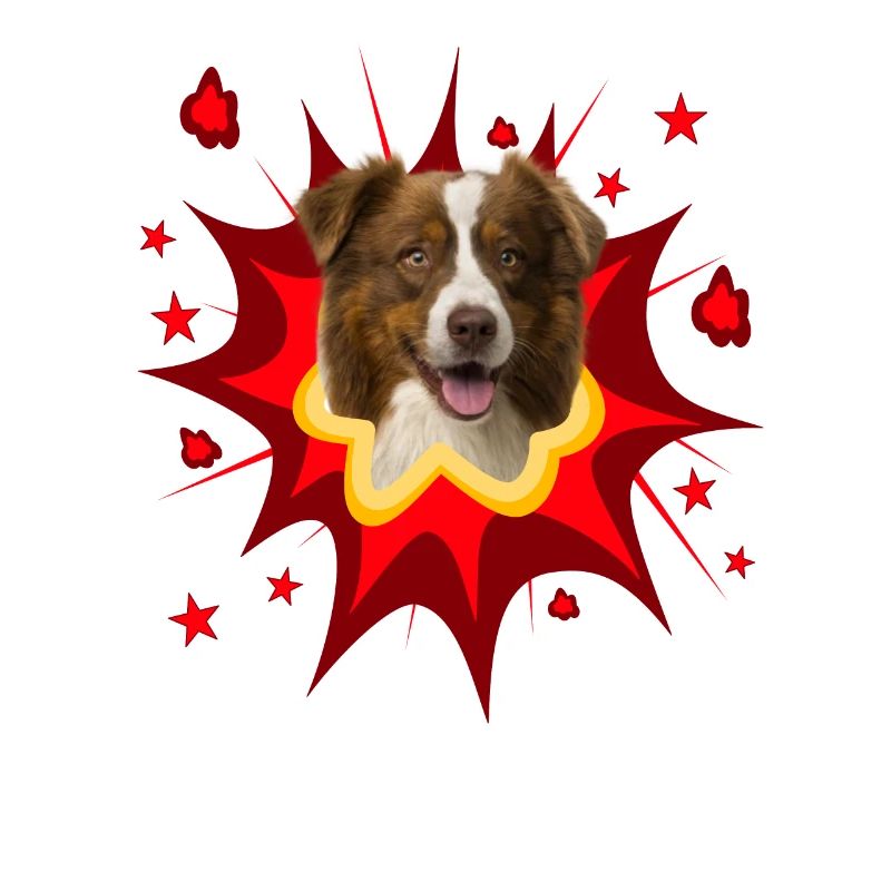 Conception de chien comique - Pow - Border Collie
