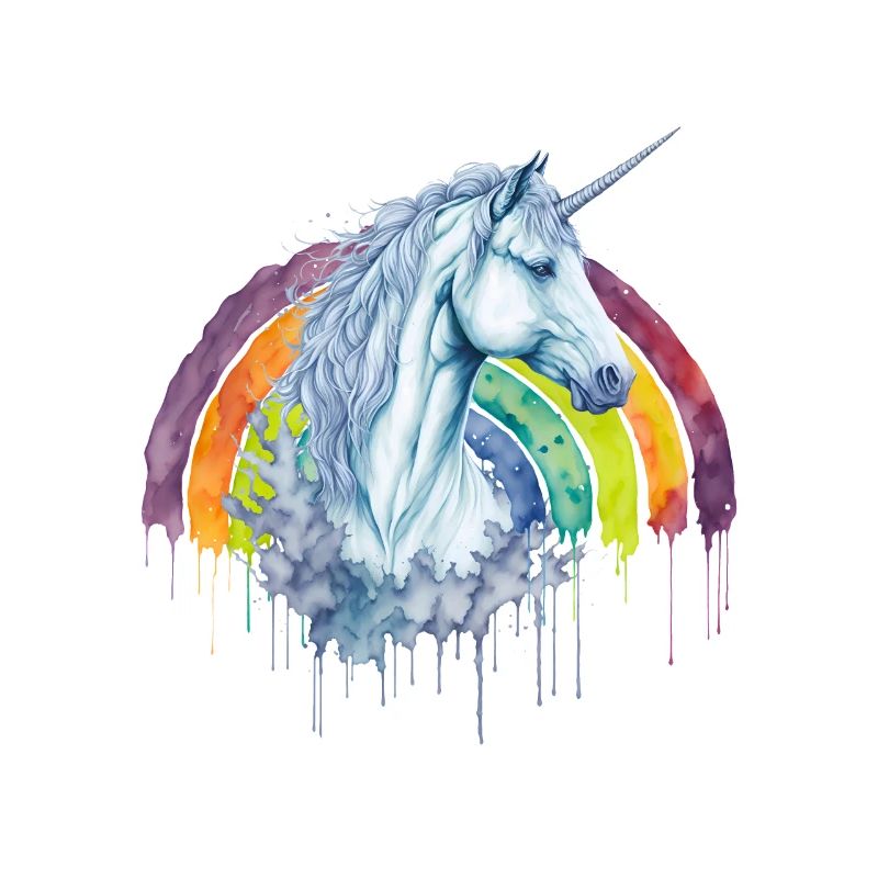 Magisches Aquarell Regenbogen Einhorn