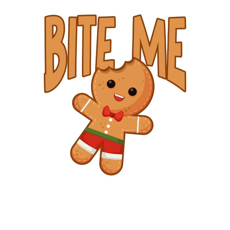 Bite Me Gingerbread Man Funny Christmas Cookie