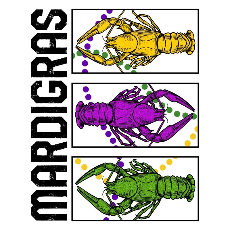 Mardi Gras Fleur De Lis Hemd, Langusten Mardi