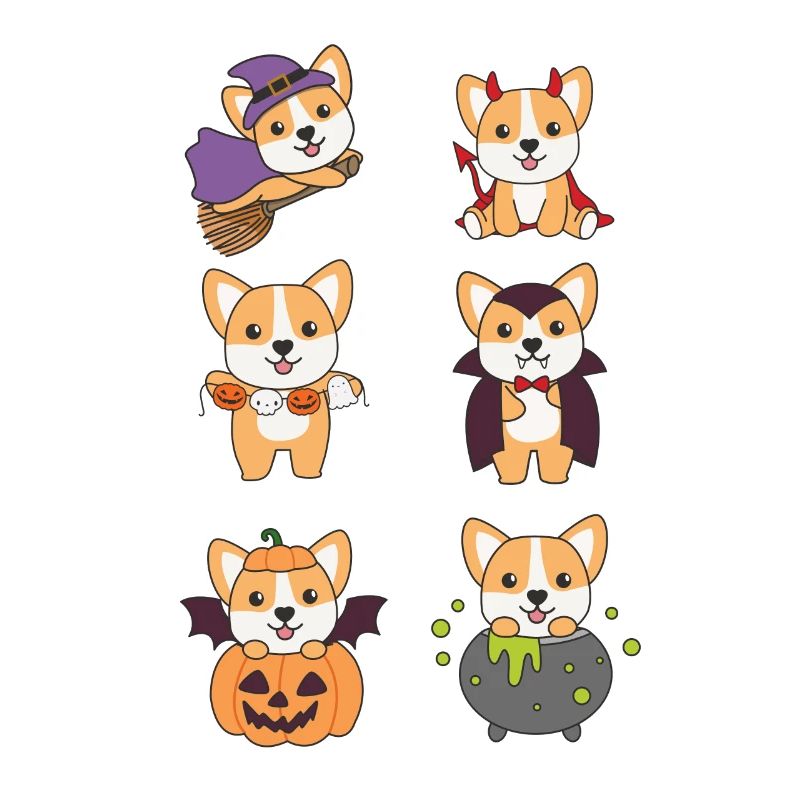 Corgi Halloween Devil Pumpkin Vampire Costume