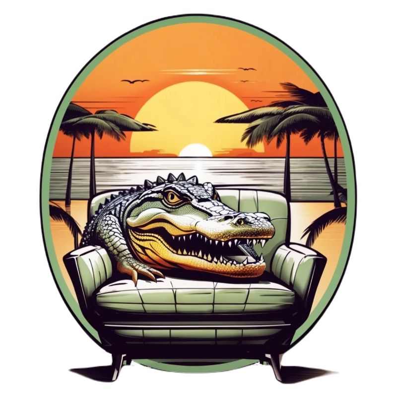 Alligator auf Sofa