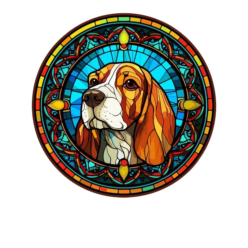 Funny Beagle lover with Artisan Style - Stained Gl