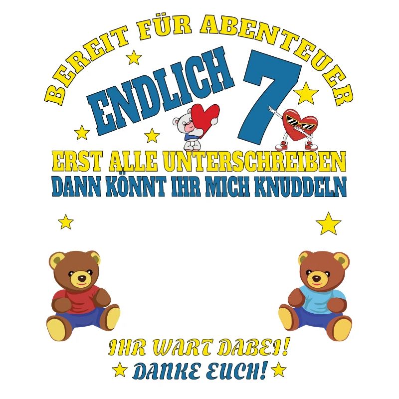 7. Geburtstag Junge & Mädchen Gästebuch