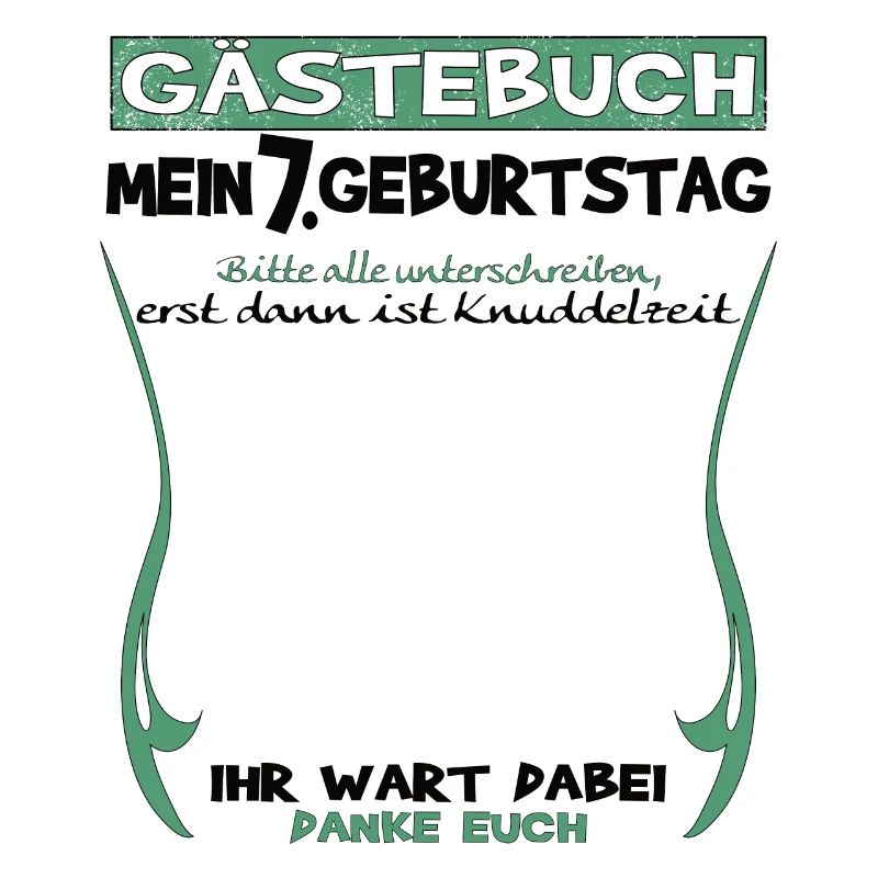 7. Geburtstag Junge & Mädchen Gästebuch