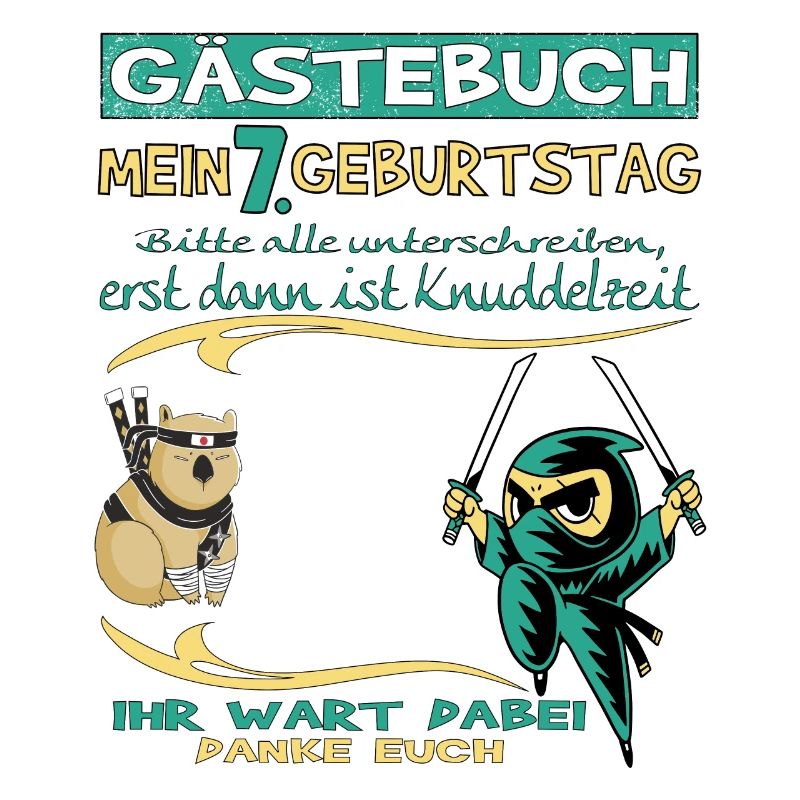 7. Geburtstag Junge & Mädchen Gästebuch