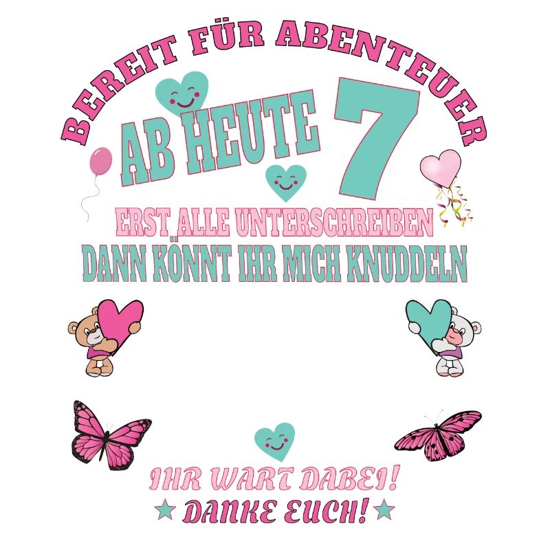 7. Geburtstag Mädchen & Jungs Gästebuch