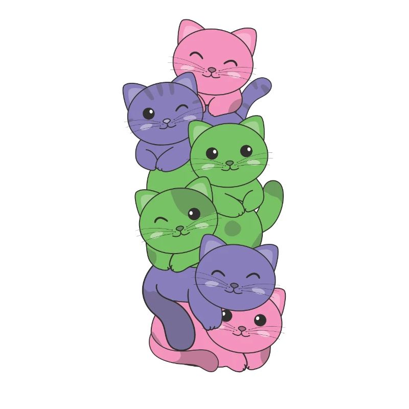 Trigender Flag cat Pride LGBTQ chat mignon
