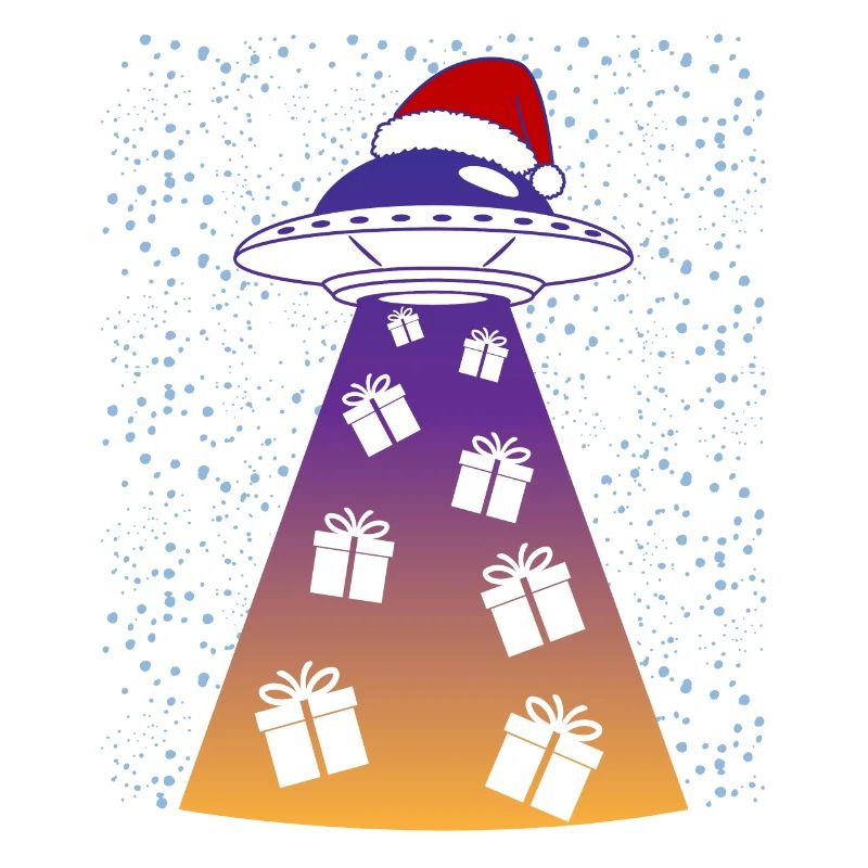 Ufo Santa Hat Gift Beam New