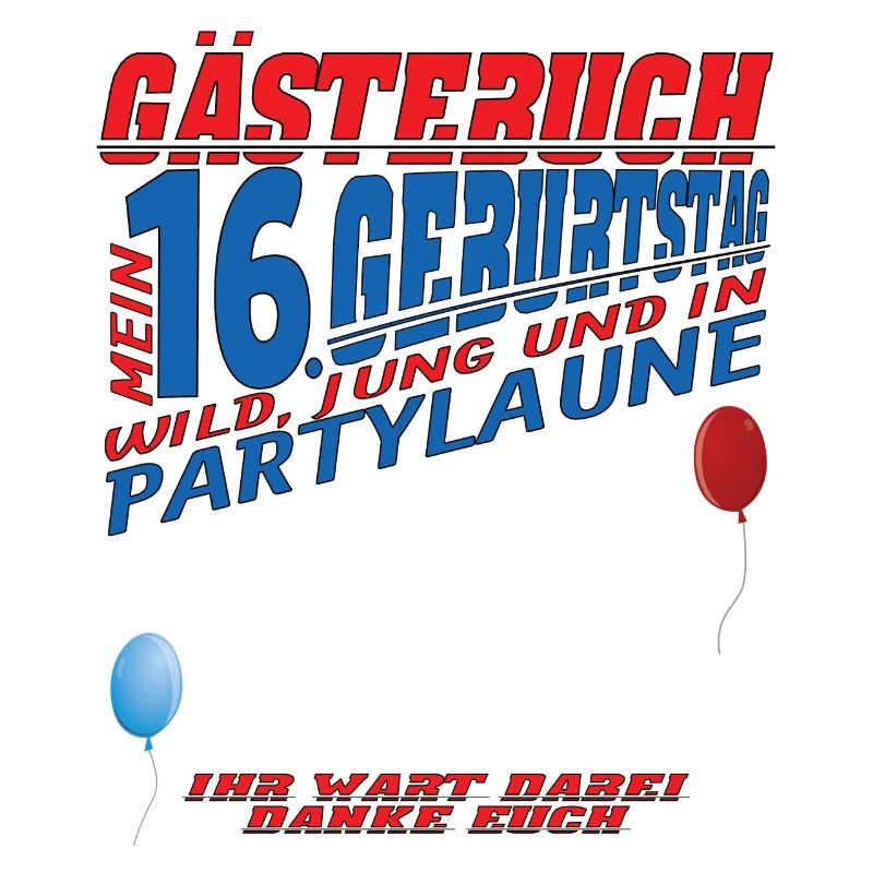 16. Geburtstag Mädchen & Junge Gästebuch