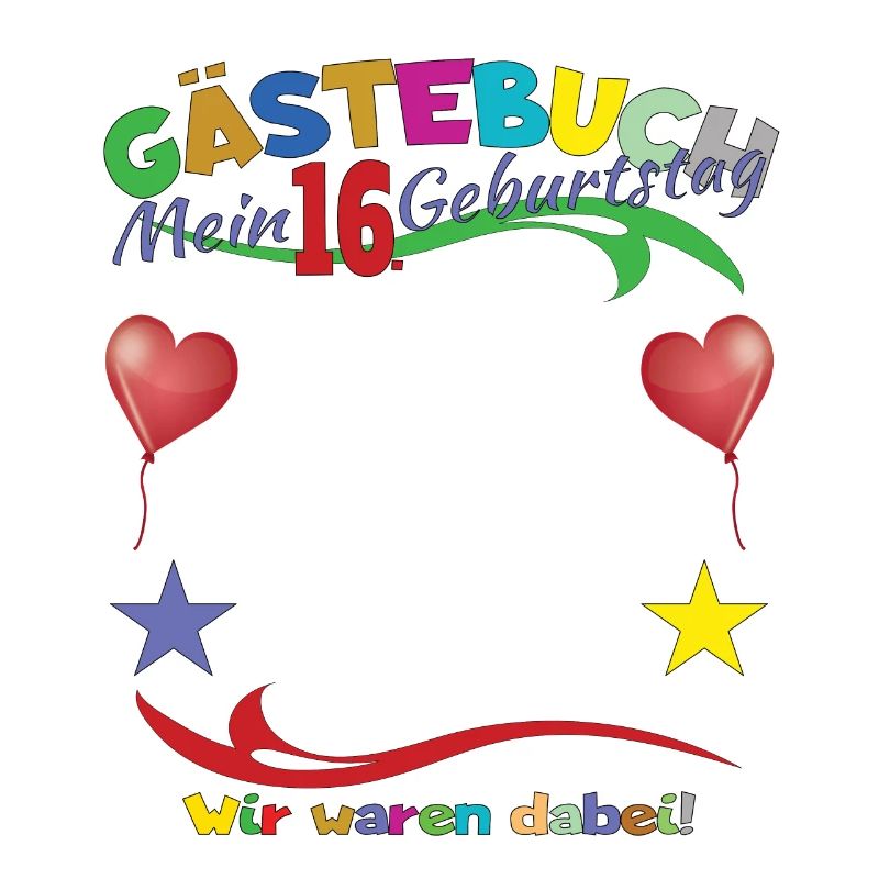16. Geburtstag Mädchen & Junge Gästebuch