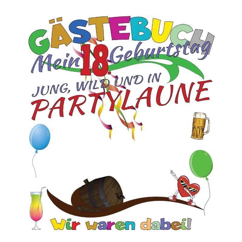 18. Geburtstag Mädchen & Junge Gästebuch
