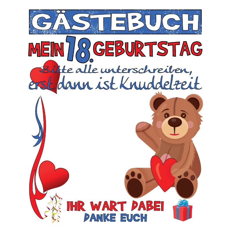 18. Geburtstag Mädchen & Junge Gästebuch