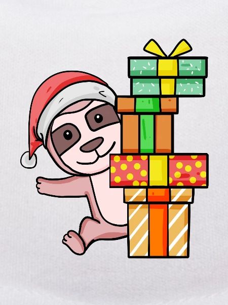 Faultier mit Weihnachtsmütze