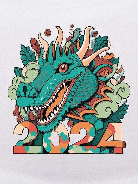 FROHES NEUES JAHR DRACHE 2024