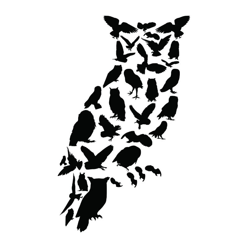 Eule Vogel Wald Wildtier Tier Eulen Scherenschnitt