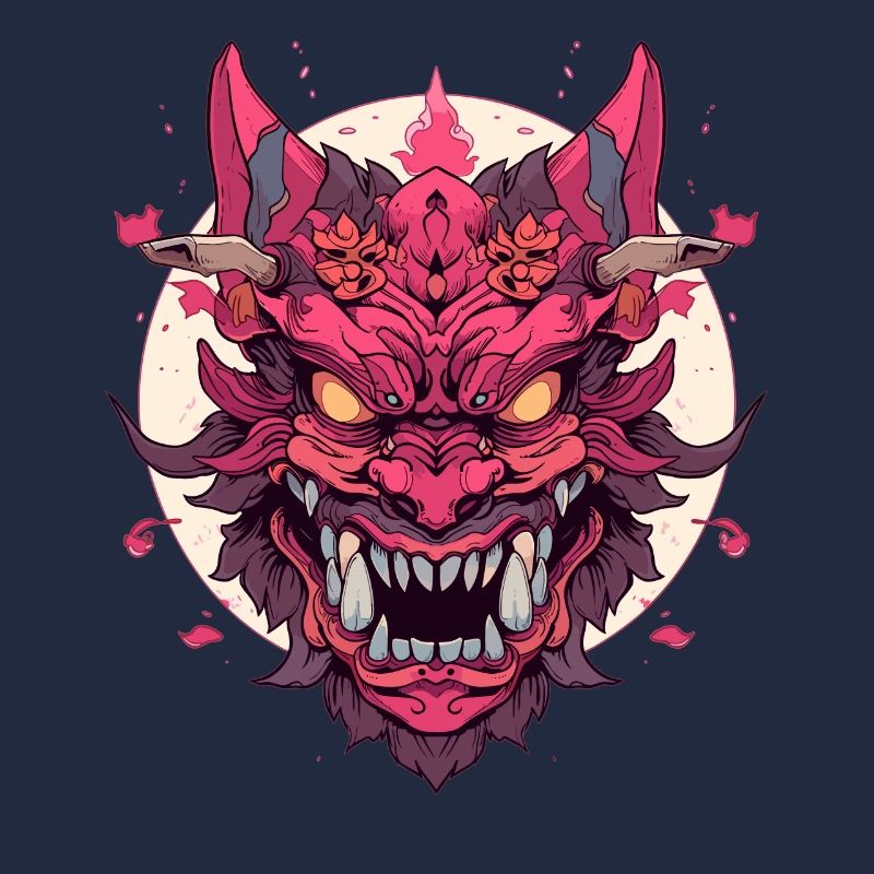 Japanischer Hannya Dämon Samurai Warrior Oni Maske