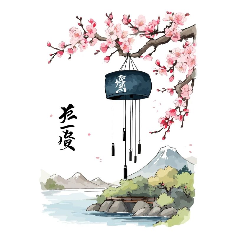 Japanische Landschaft Retro Ukiyo-E Windglocken