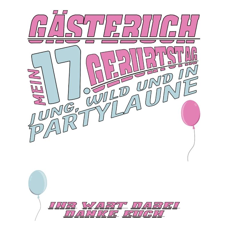 17. Geburtstag Mädchen & Junge Gästebuch