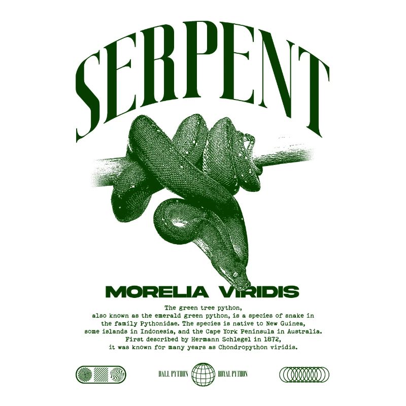 Green Tree Python Modern Reptile Keeper Streetwear