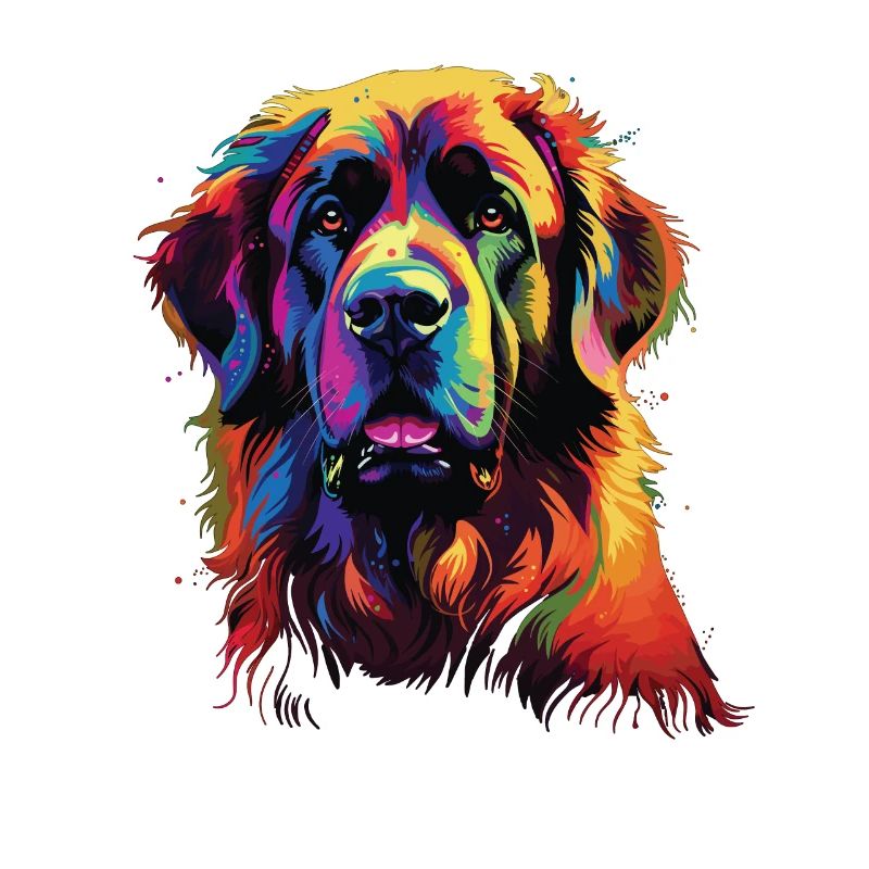 Léonberg coloré aquarelle