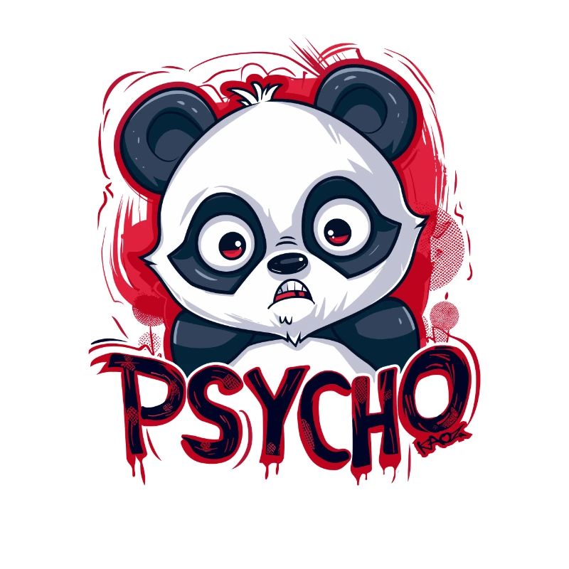 Cute Cartoon Psycho Panda