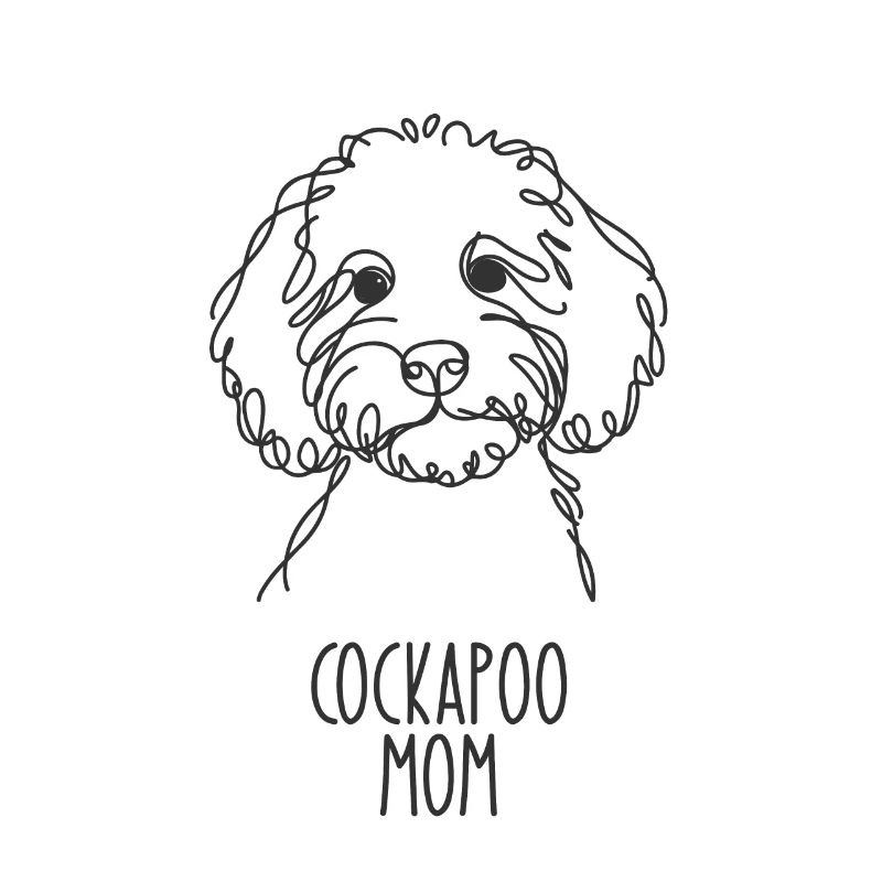 Line Art Mom - Cockapoo