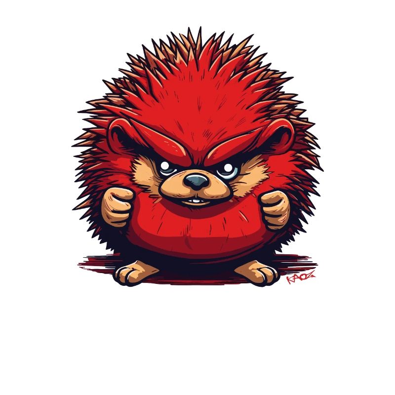 Lustiger wütender roter Igel