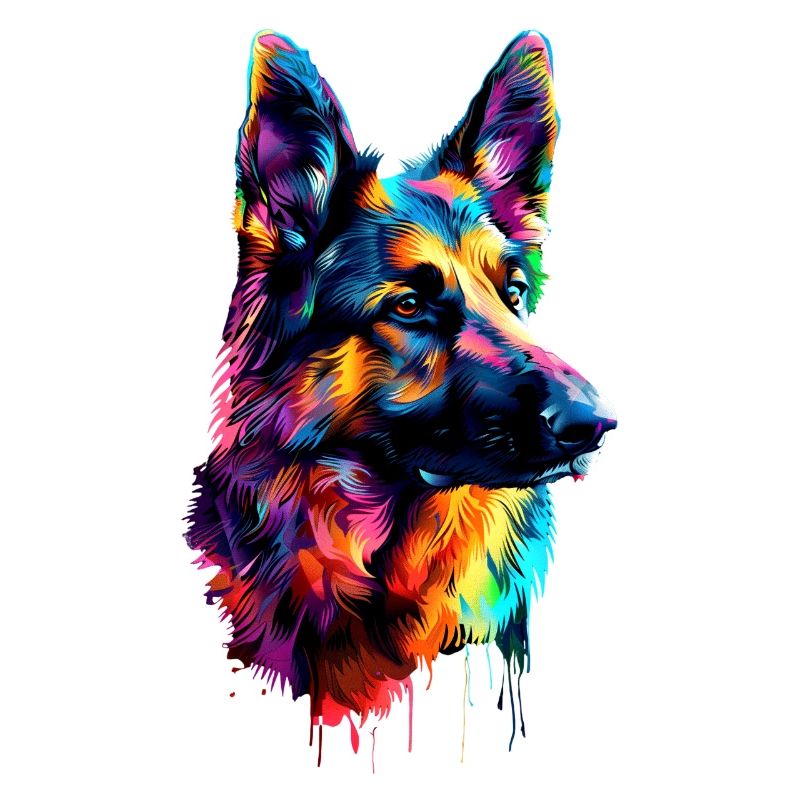 Schäferhund Bunte Farben Pop Art Hund Schäferhunde