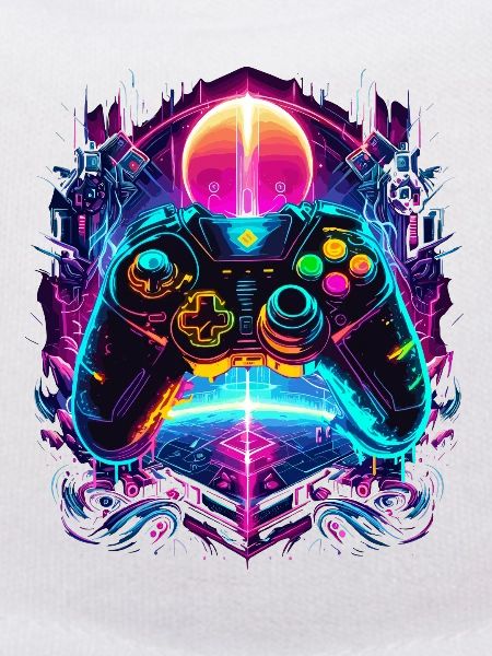 Vibrant Cyberpunk Retro Gaming Controller