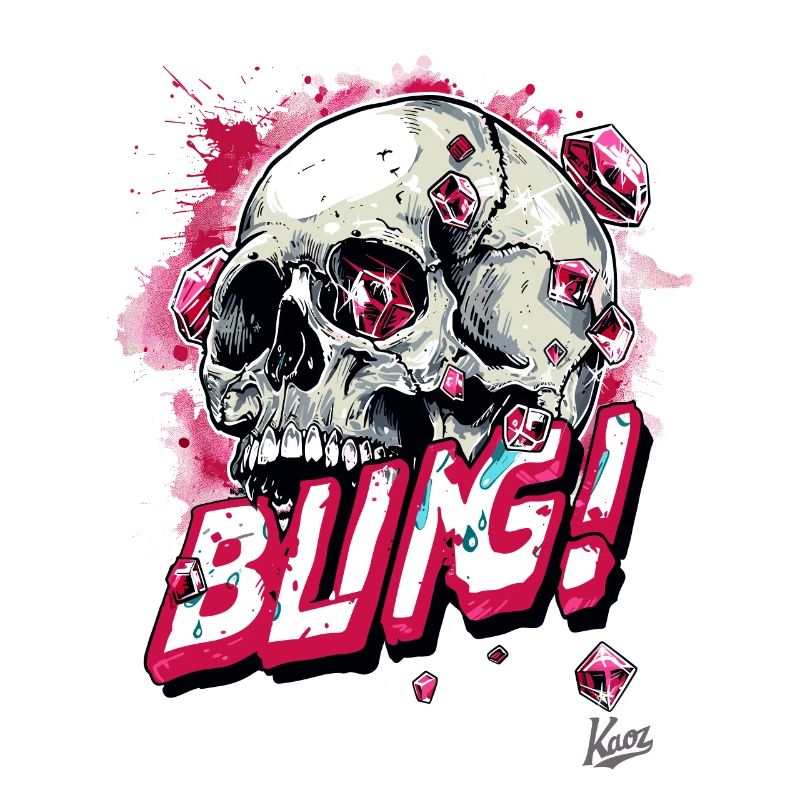 Diamonds Rubies Bling Skull