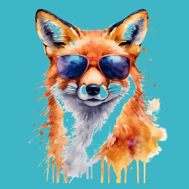 Fuchs Sonnenbrille Bunt Tier Design Print